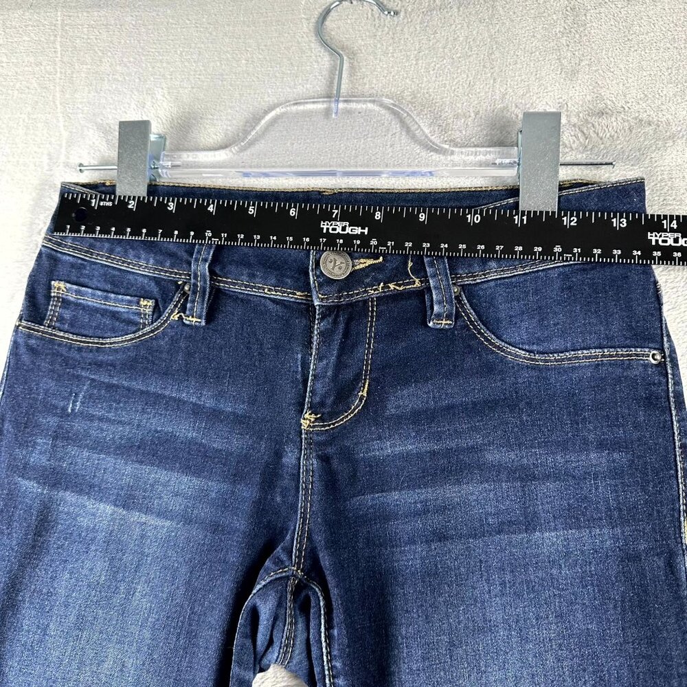 YMI Women's Super Skinny Denim Jeans Stone Wash Flat Front Blue Size 3 - Picture 4 of 7